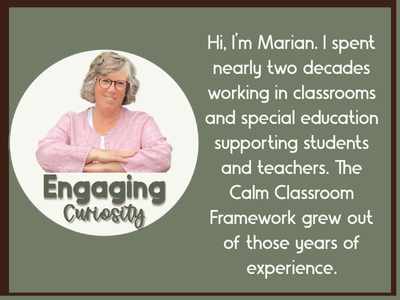 Marian classroom management mentor and creator of the Calm Classroom Framework for teachers